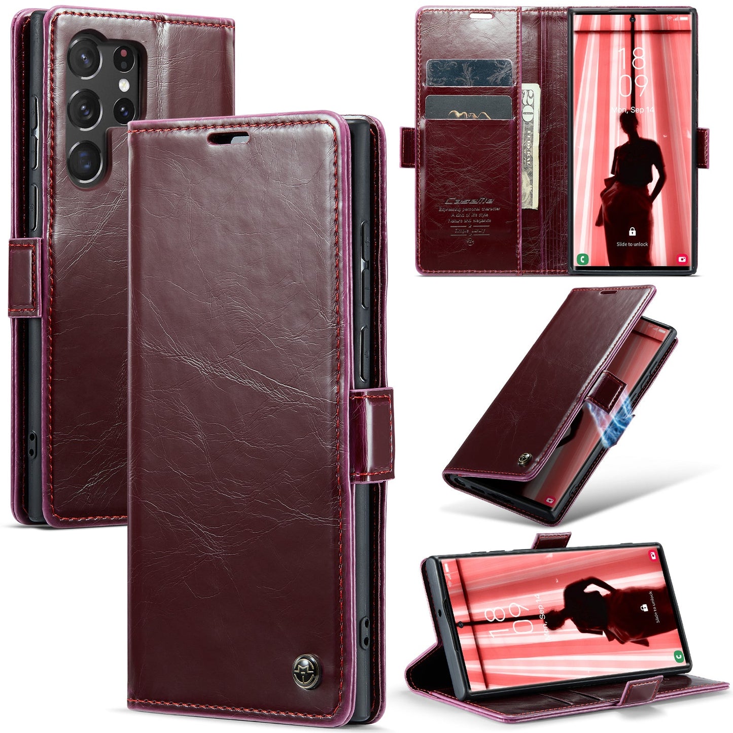 Luxury Flip Leather Phone Case for Galaxy S