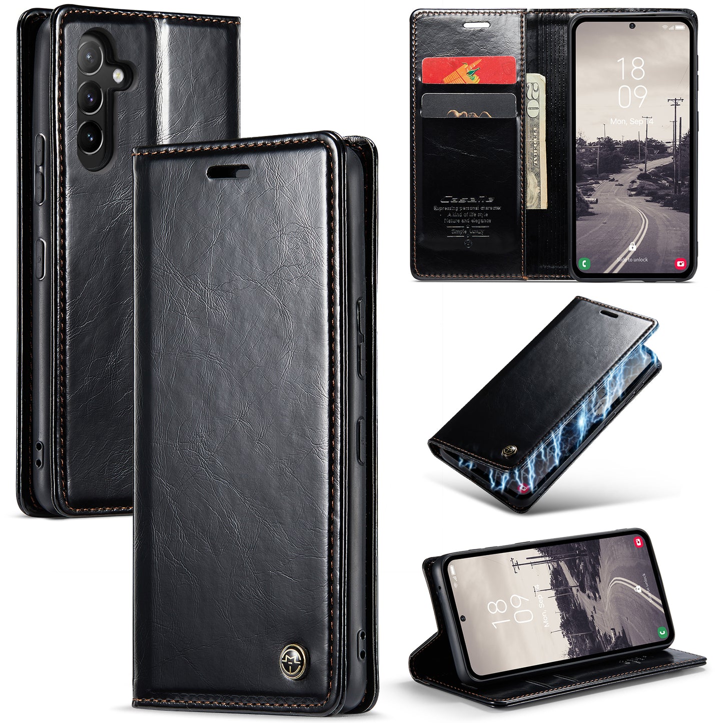 Luxury Flip Leather Phone Case for Galaxy A