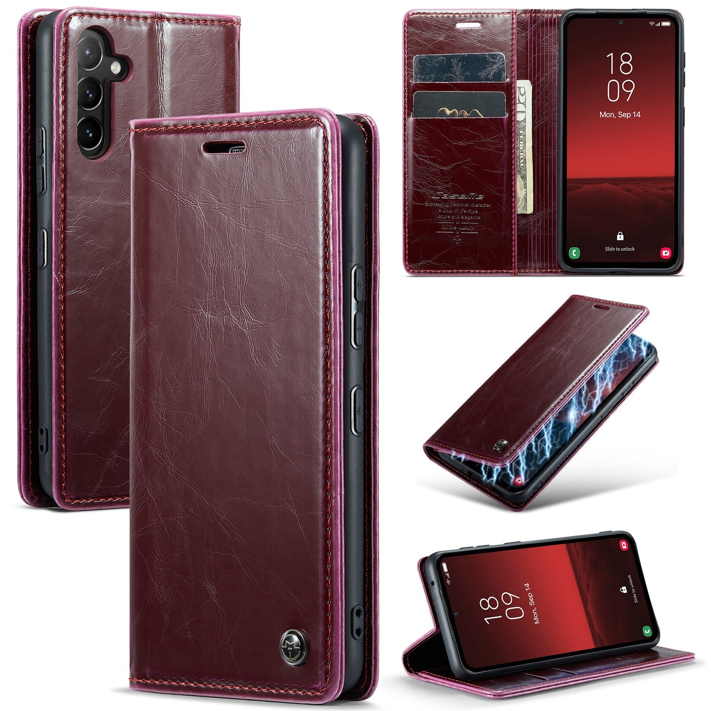 Luxury Flip Leather Phone Case for Galaxy S