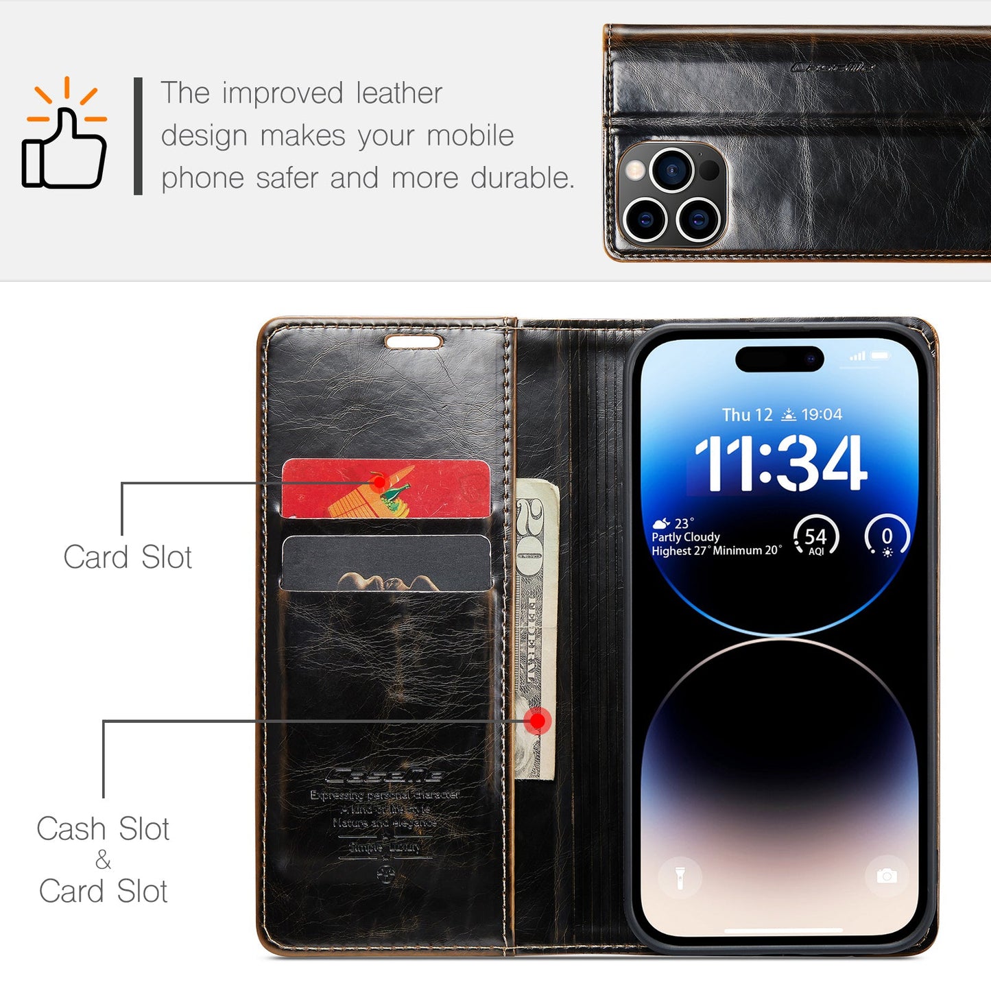 Luxury Flip Leather Phone Case for iPhone