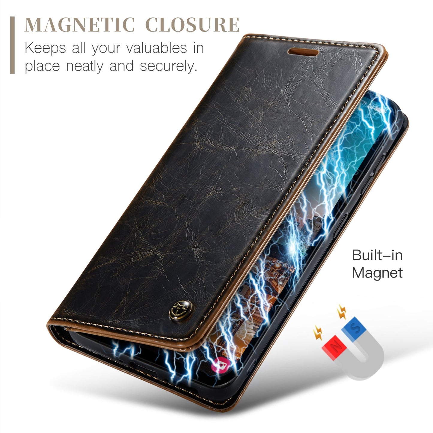 Luxury Flip Leather Phone Case for Galaxy S