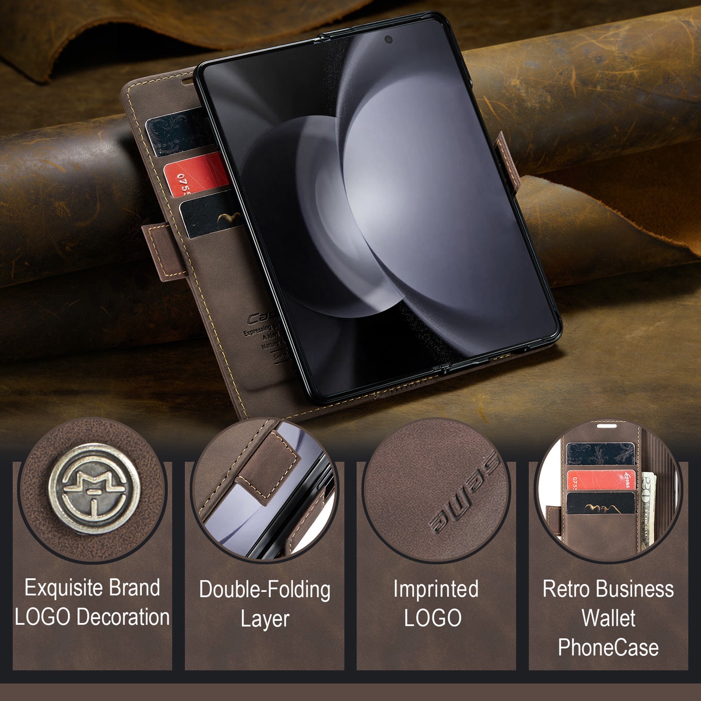 Multi-Function Retro Wallet Case for Samsung Galaxy Z Fold