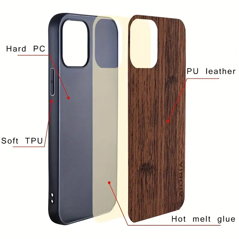 Bamboo Wood Pattern Faux Leather Phone Case for Samsung Galaxy