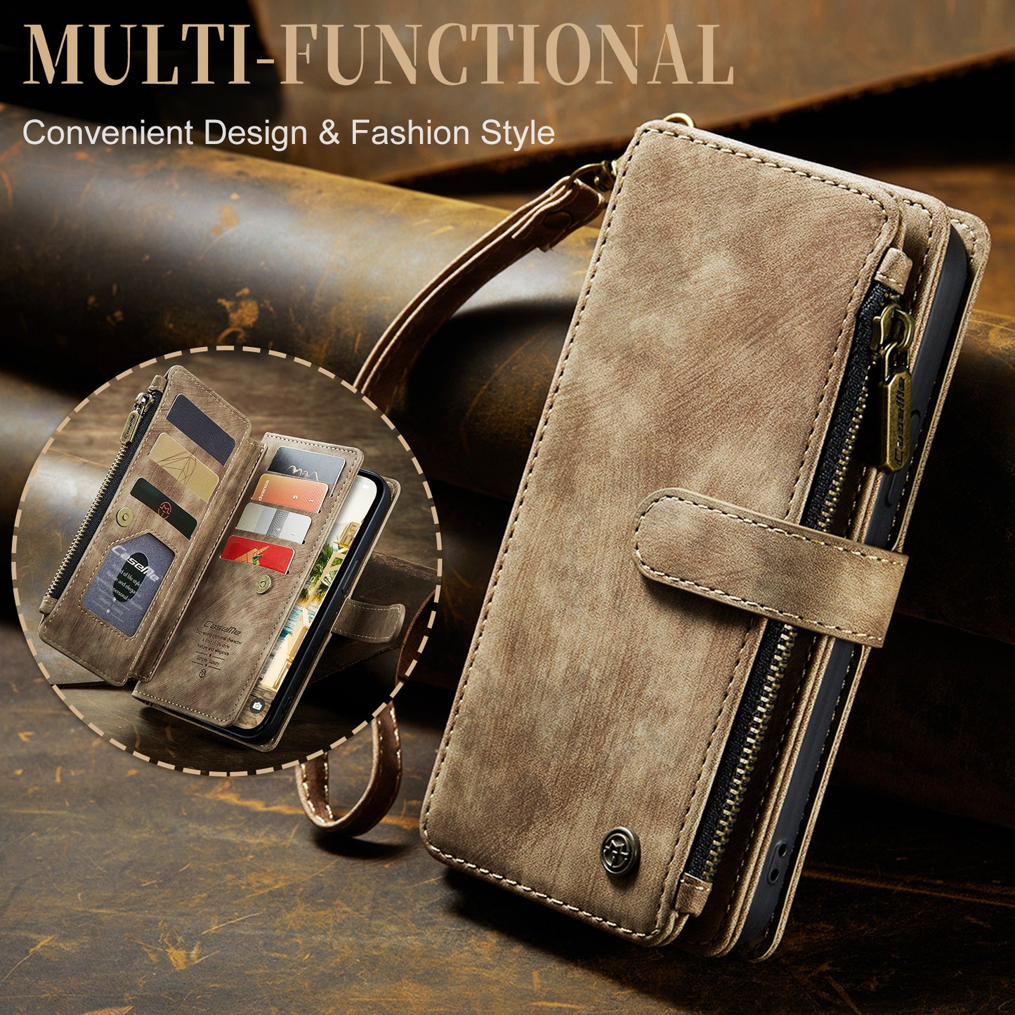 3-in-1 Functionality Durable Wallet  Case for iPhone