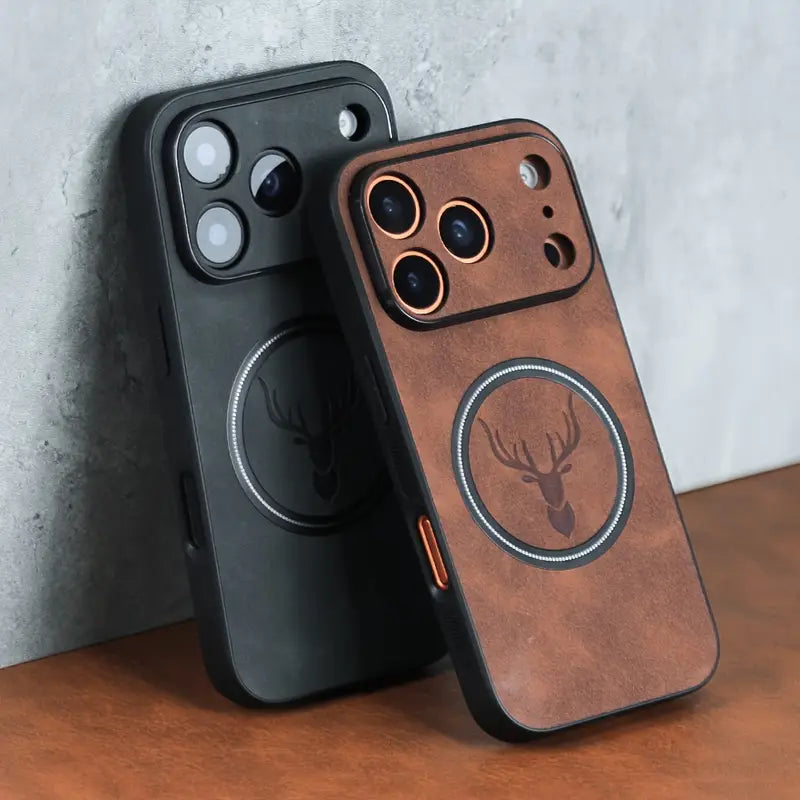 Luxury Retro Faux Sheepskin Leather Case for iPhone 17 | Shockproof, Magnetic Wireless Charging