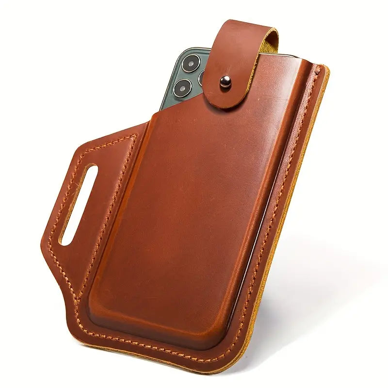 Ultra-thin Retro Leather Phone Waist Bag