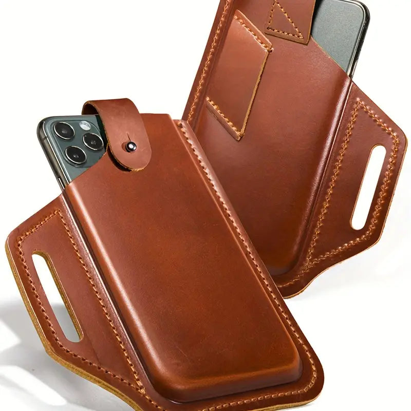 Ultra-thin Retro Leather Phone Waist Bag