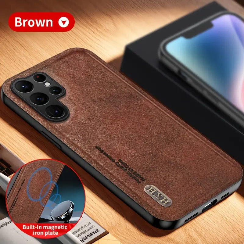 Retro Frosted Leather Phone Case for Samsung Galaxy