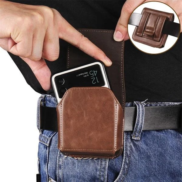 Luxury Genuine Leather Clip Belt Bag