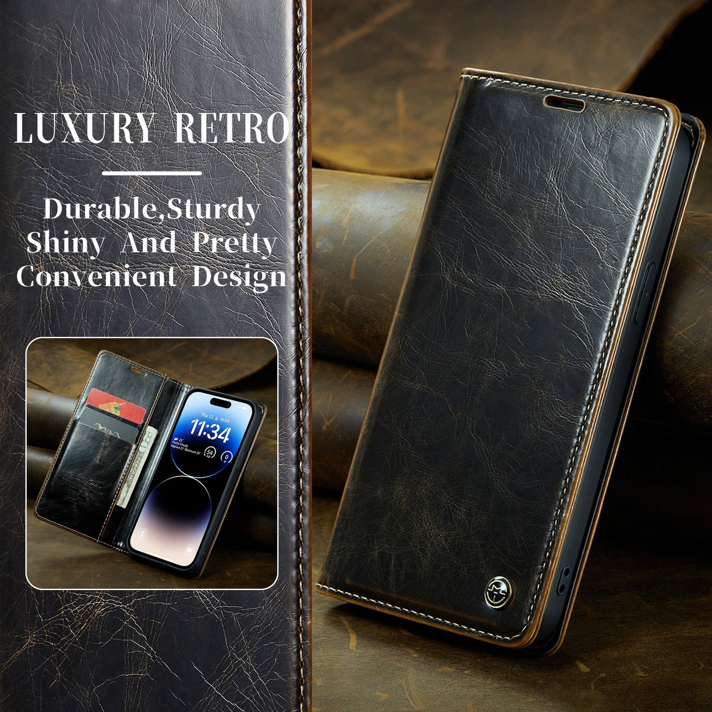 Luxury Flip Leather Phone Case for iPhone