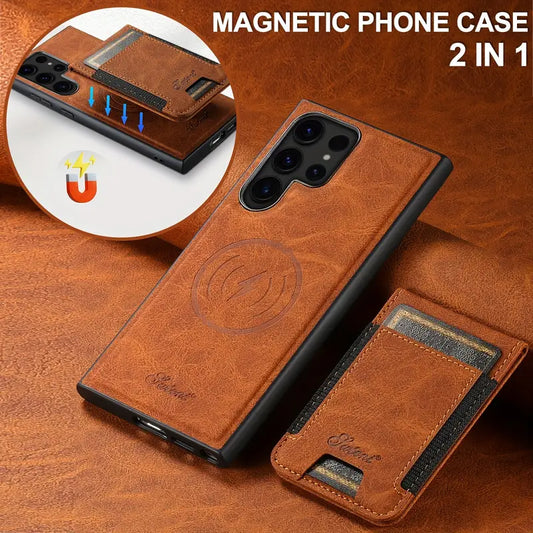 2-in-1 Magnetic Flip Wallet Phone Case for Samsung Galaxy