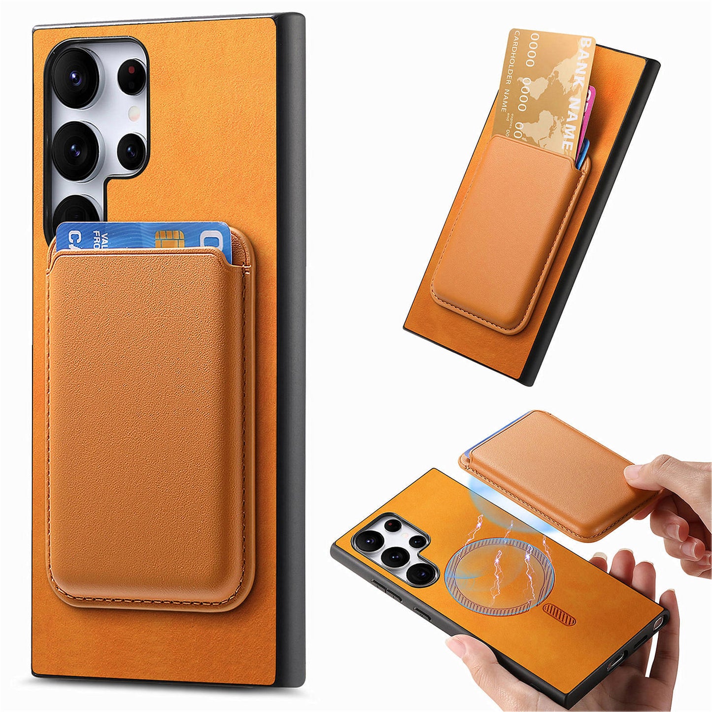 Simple Detachable Magnetic Wallet Phone Case for Samsung Galaxy