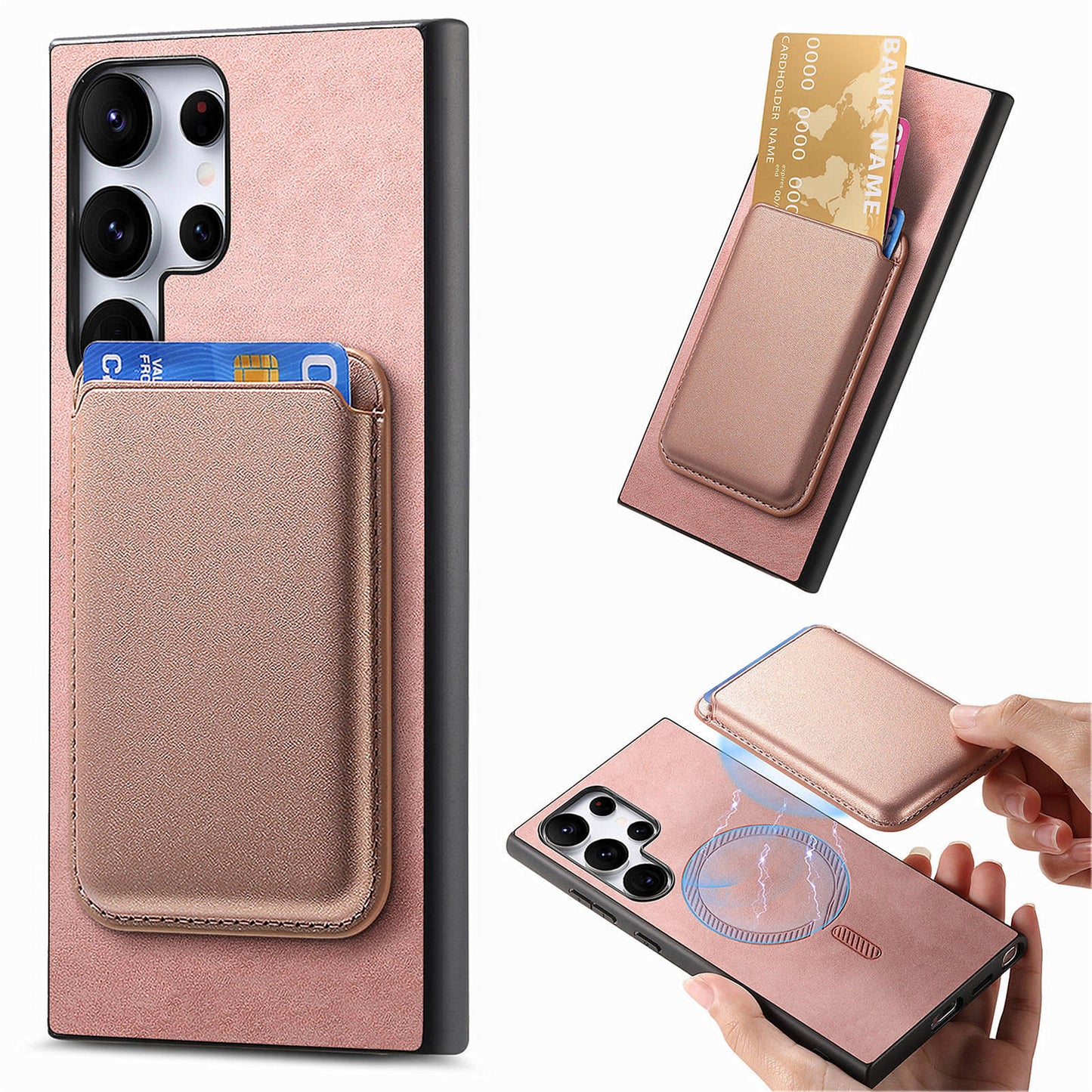 Simple Detachable Magnetic Wallet Phone Case for Samsung Galaxy