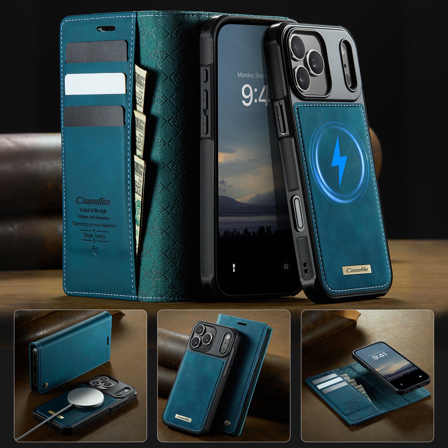 MagSafe 3-Slot Wallet Case for iPhone with RFID Shielding & Wireless Charging