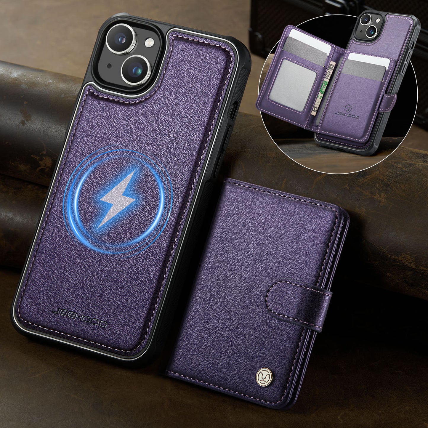 Detachable Magsafe Card Holder Phone Case for iPhone