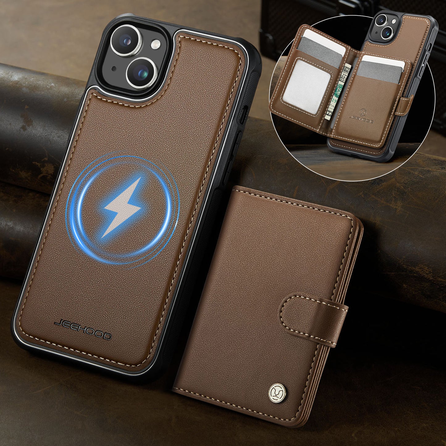 Detachable Magsafe Card Holder Phone Case for iPhone