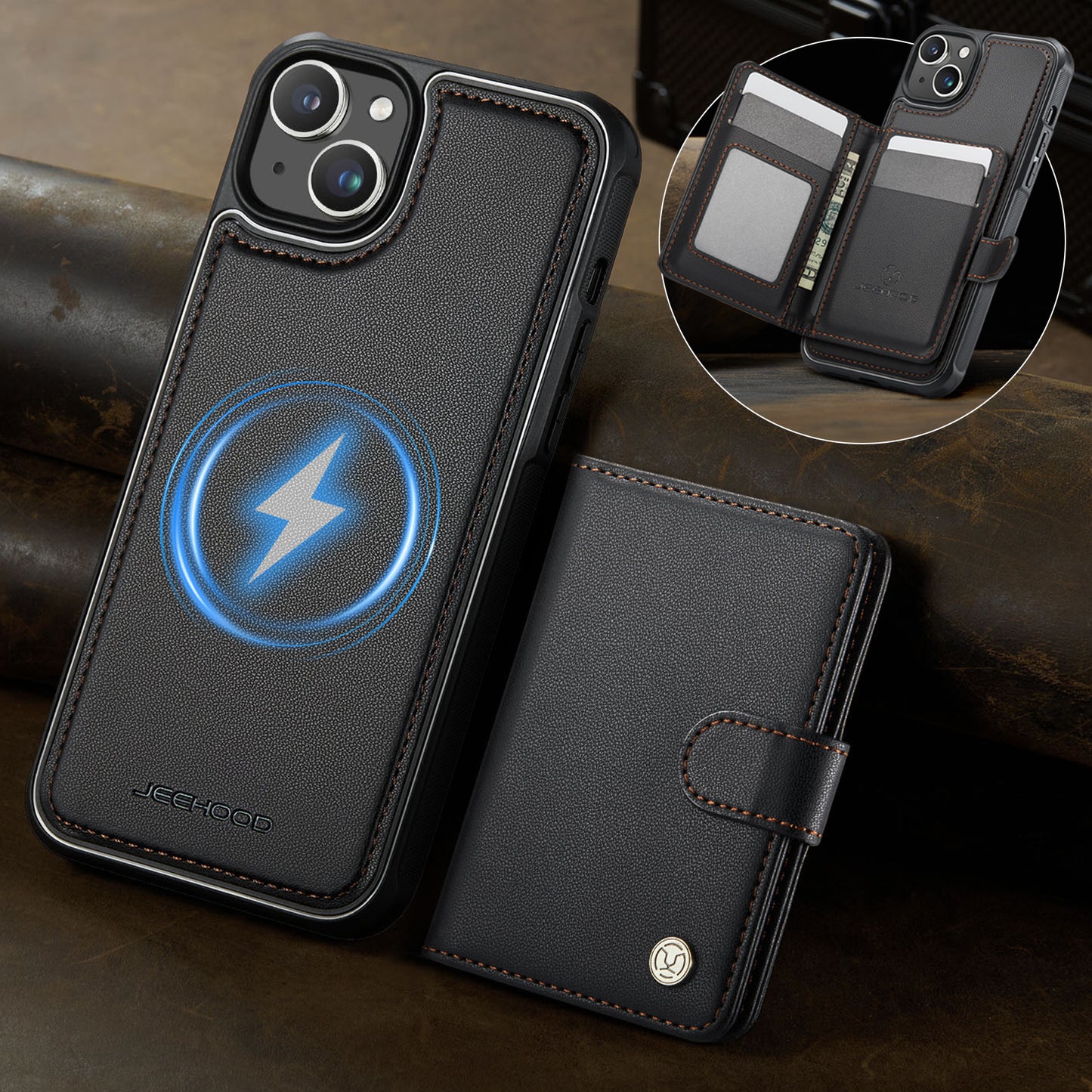 Detachable Magsafe Card Holder Phone Case for iPhone