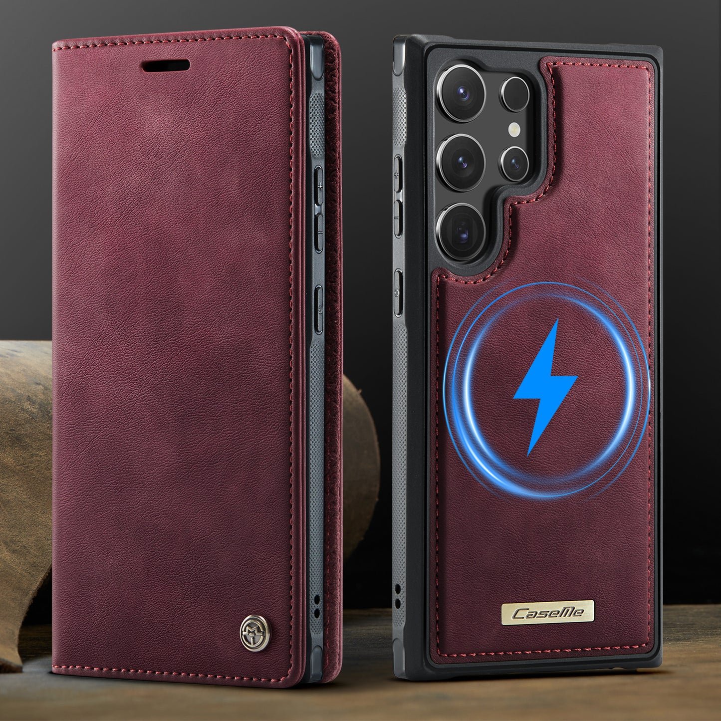 MagSafe 3-Slot Wallet Case for Samsung with RFID Shielding & Wireless Charging