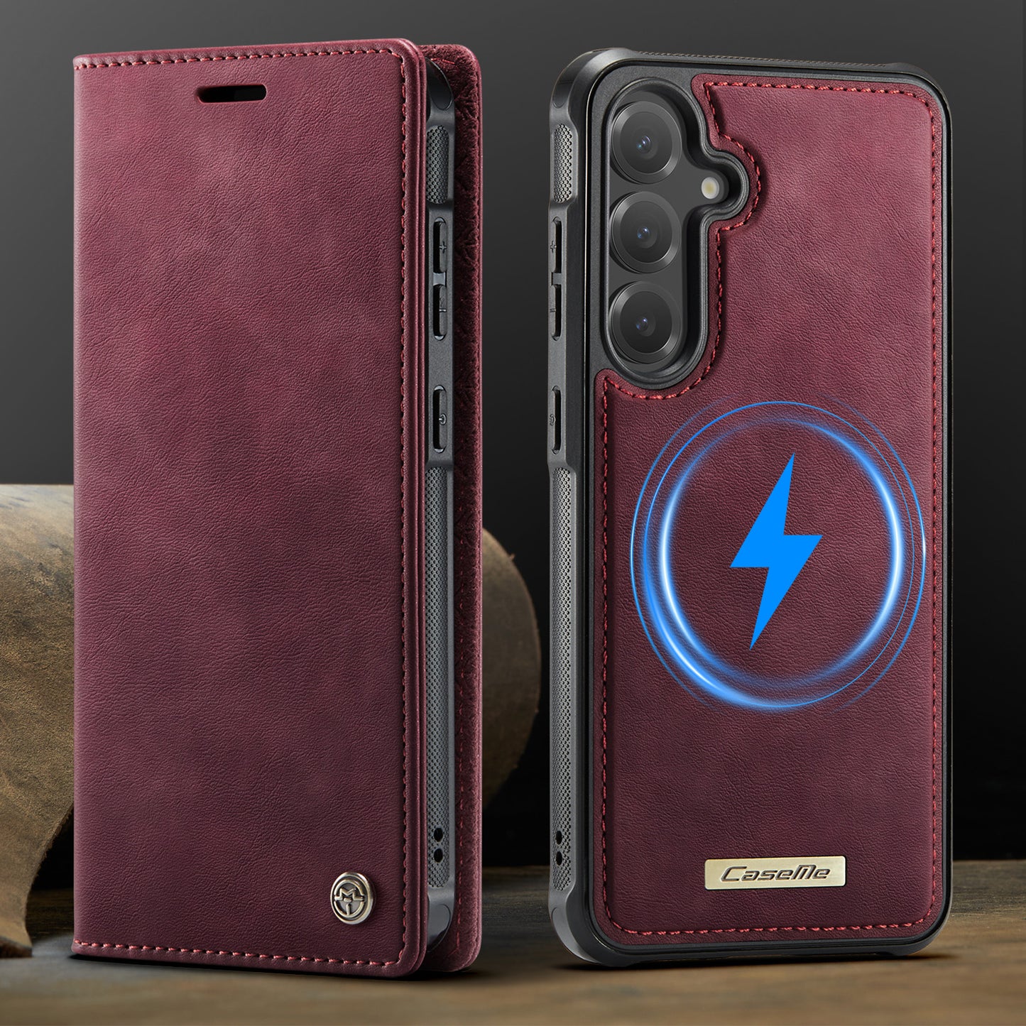 MagSafe 3-Slot Wallet Case for Samsung with RFID Shielding & Wireless Charging