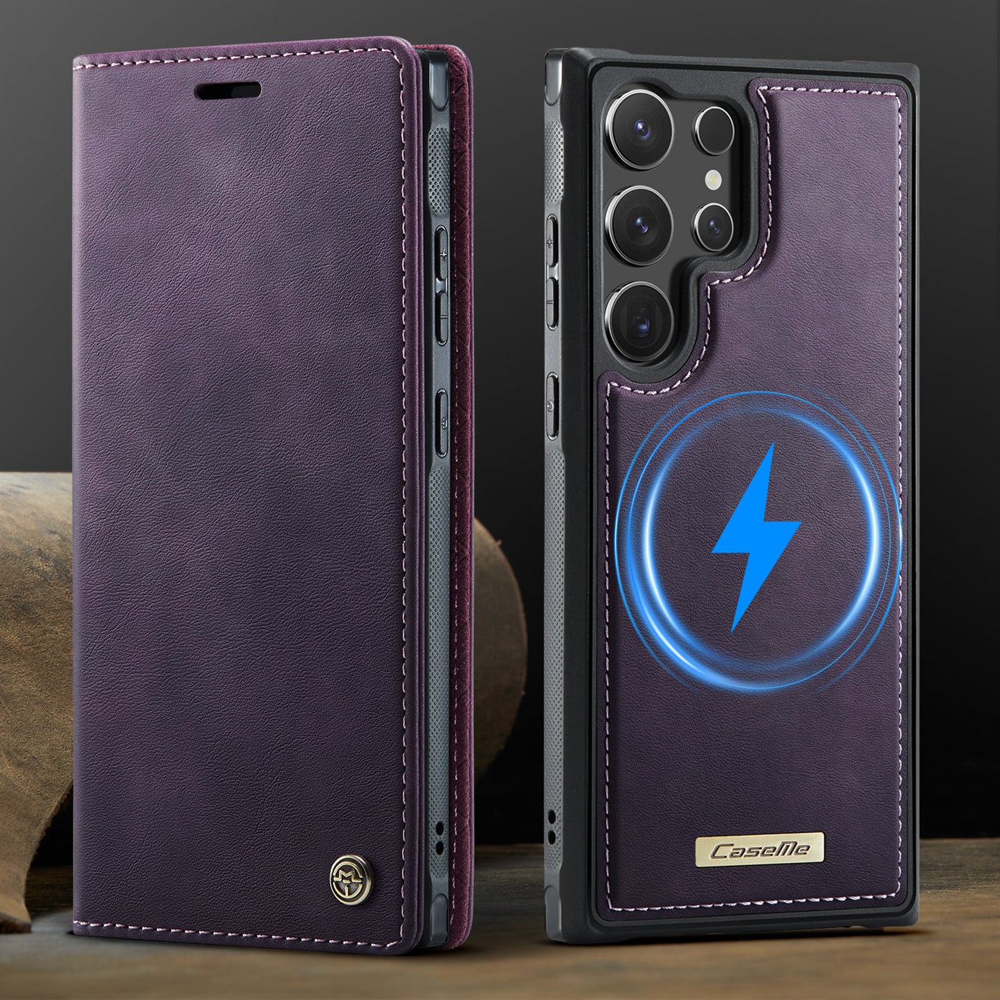 MagSafe 3-Slot Wallet Case for Samsung with RFID Shielding & Wireless Charging