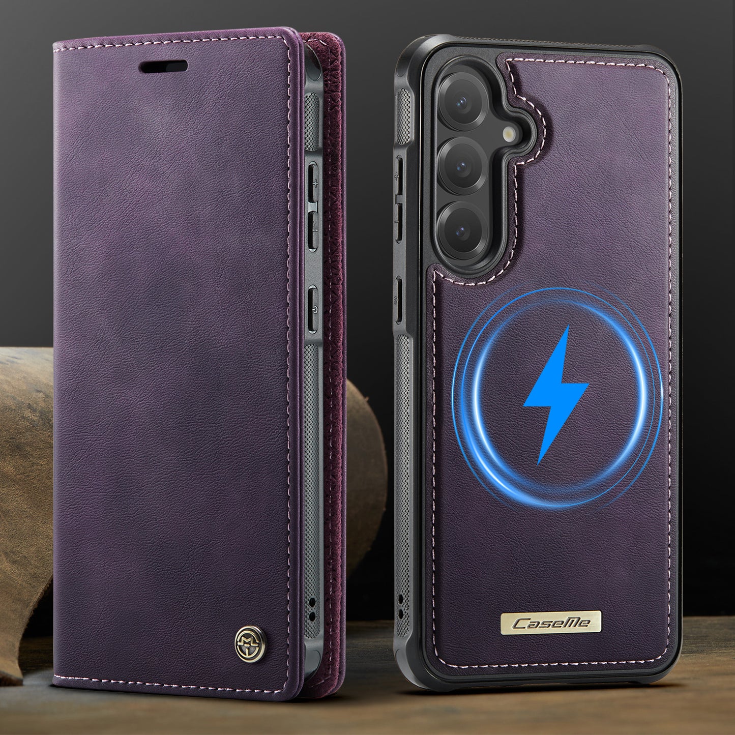 MagSafe 3-Slot Wallet Case for Samsung with RFID Shielding & Wireless Charging