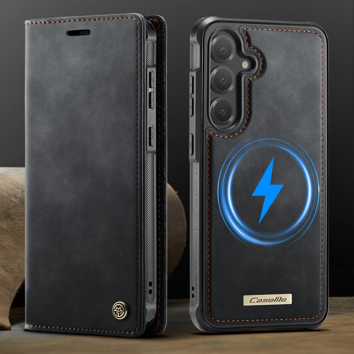 MagSafe 3-Slot Wallet Case for Samsung with RFID Shielding & Wireless Charging