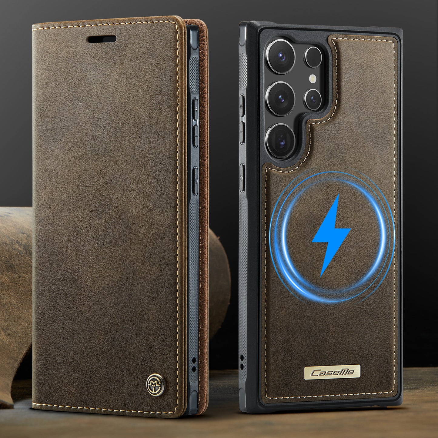 MagSafe 3-Slot Wallet Case for Samsung with RFID Shielding & Wireless Charging