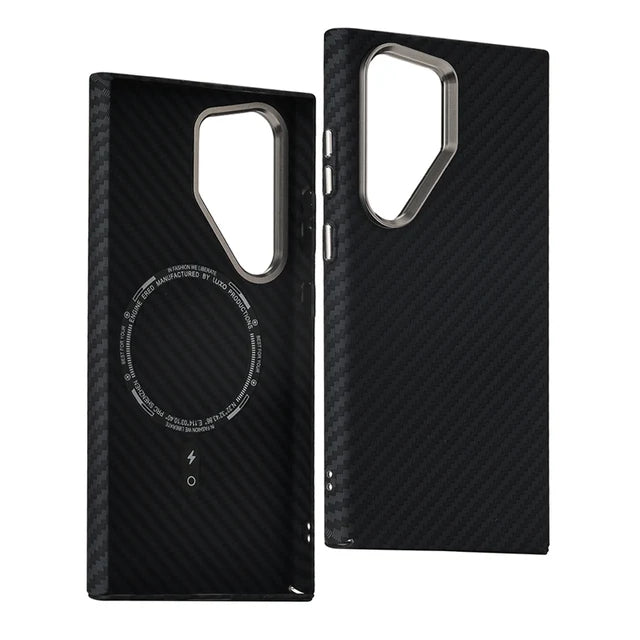 Carbon Fiber Texture Magsafe Wireless Charging Hard Case for Samsung Galaxy