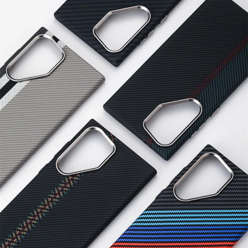 Carbon Fiber Texture Magsafe Wireless Charging Hard Case for Samsung Galaxy