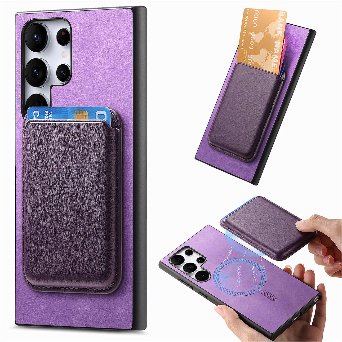 Simple Detachable Magnetic Wallet Phone Case for Samsung Galaxy