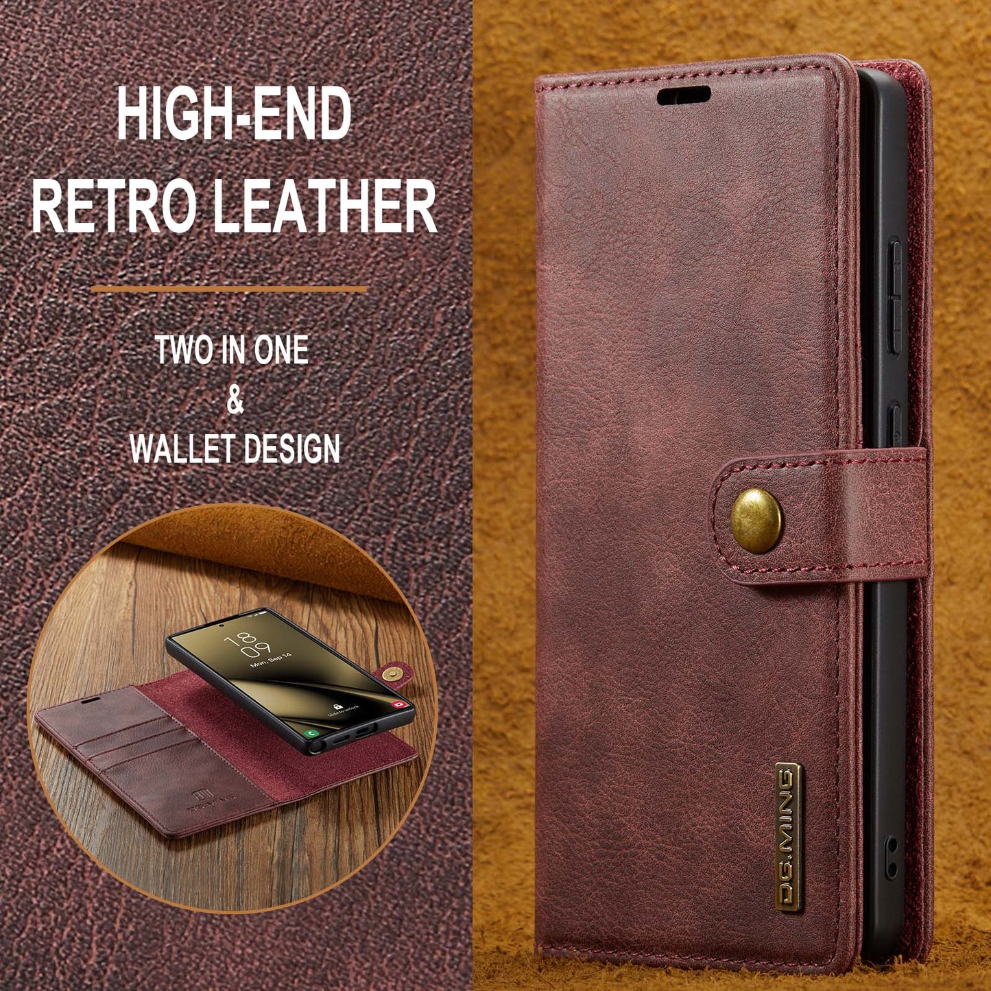 2 in 1 Detachable Flip Leather Case for Samsung Galaxy S25 Ultra