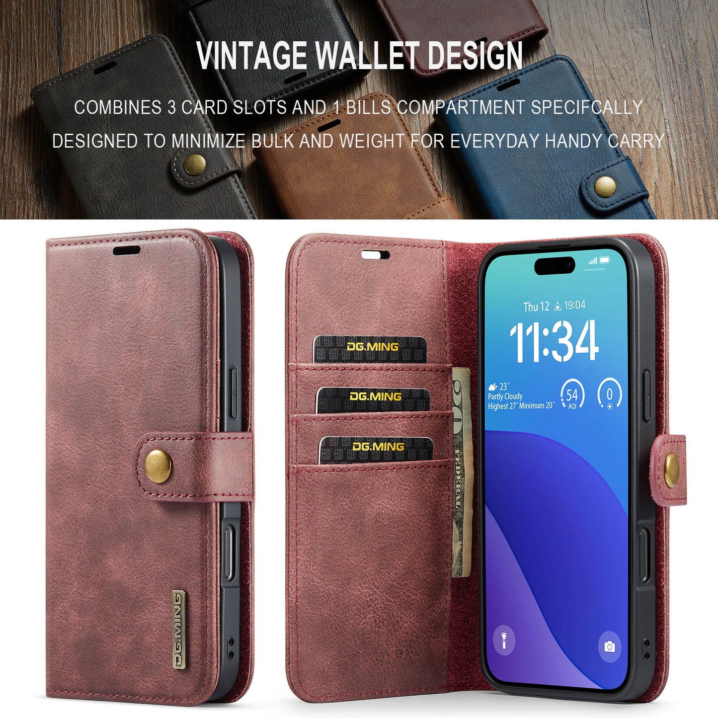 2 in 1 Detachable Flip Leather Case for iPhone 11 Pro Max