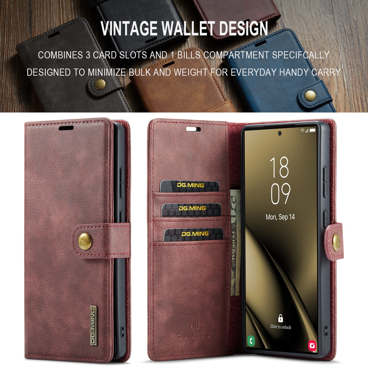 2 in 1 Detachable Flip Leather Case for Samsung Galaxy S25 Ultra