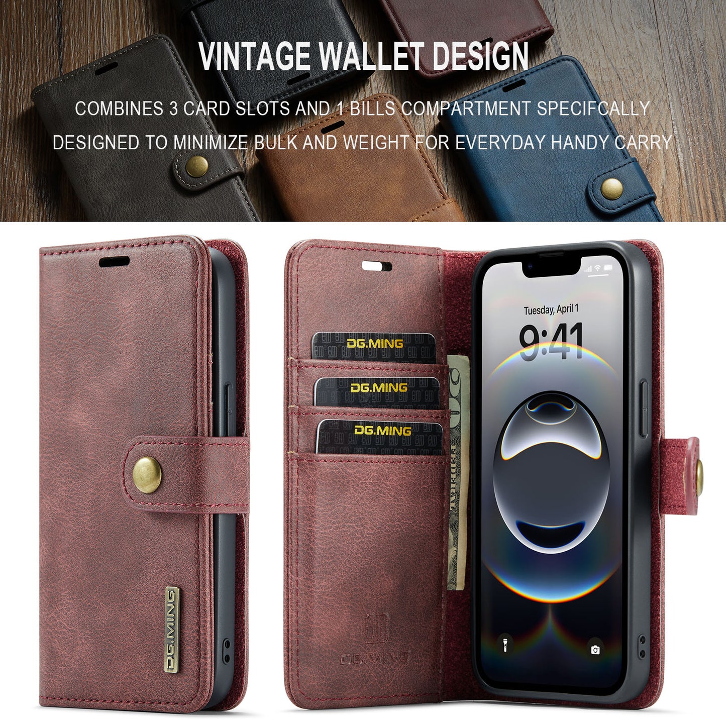 2 in 1 Detachable Flip Leather Case for iPhone 16E