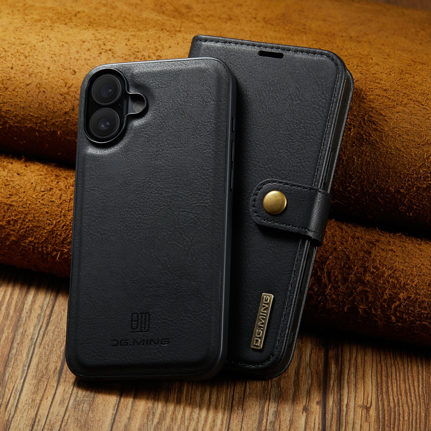 2 in 1 Detachable Flip Leather Case for iPhone 16 Plus