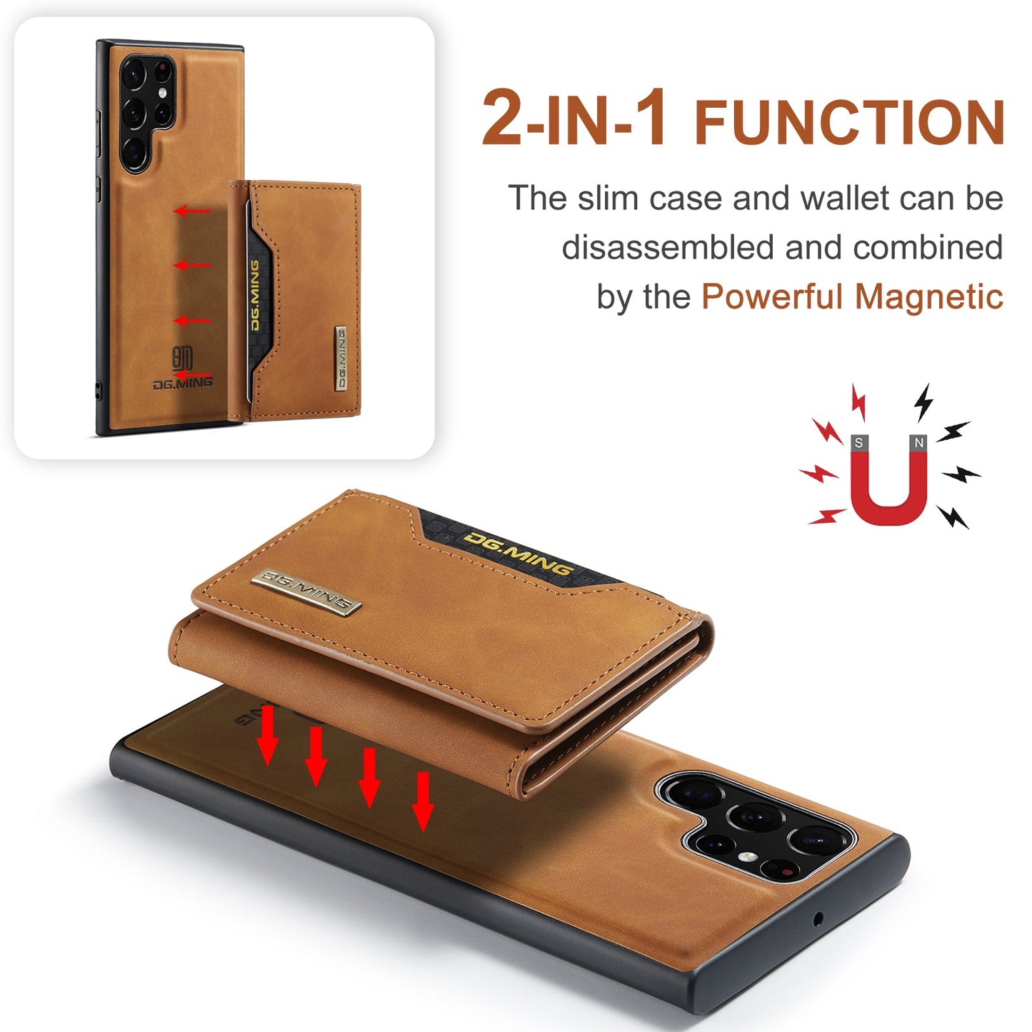 2 in 1 Detachable Leather Wallet Case For Samsung Galaxy A