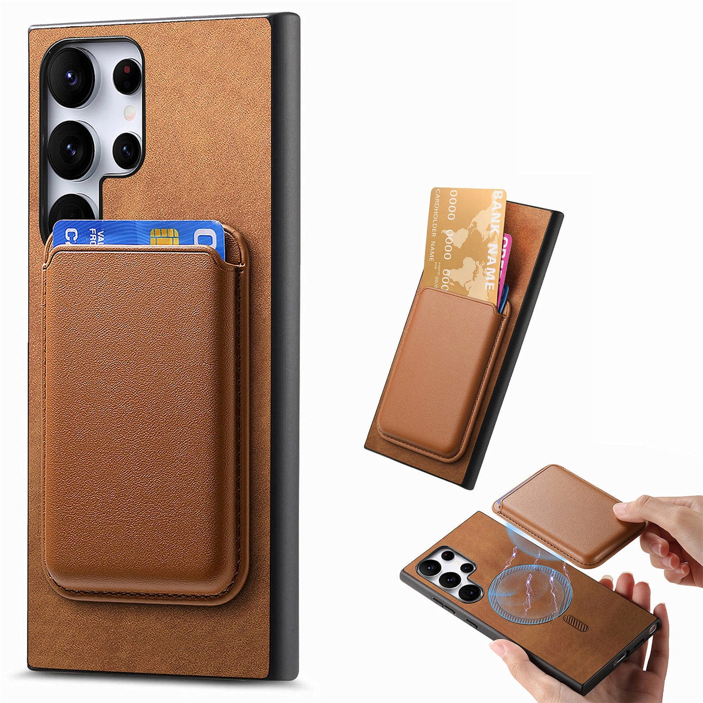 Simple Detachable Magnetic Wallet Phone Case for Samsung Galaxy