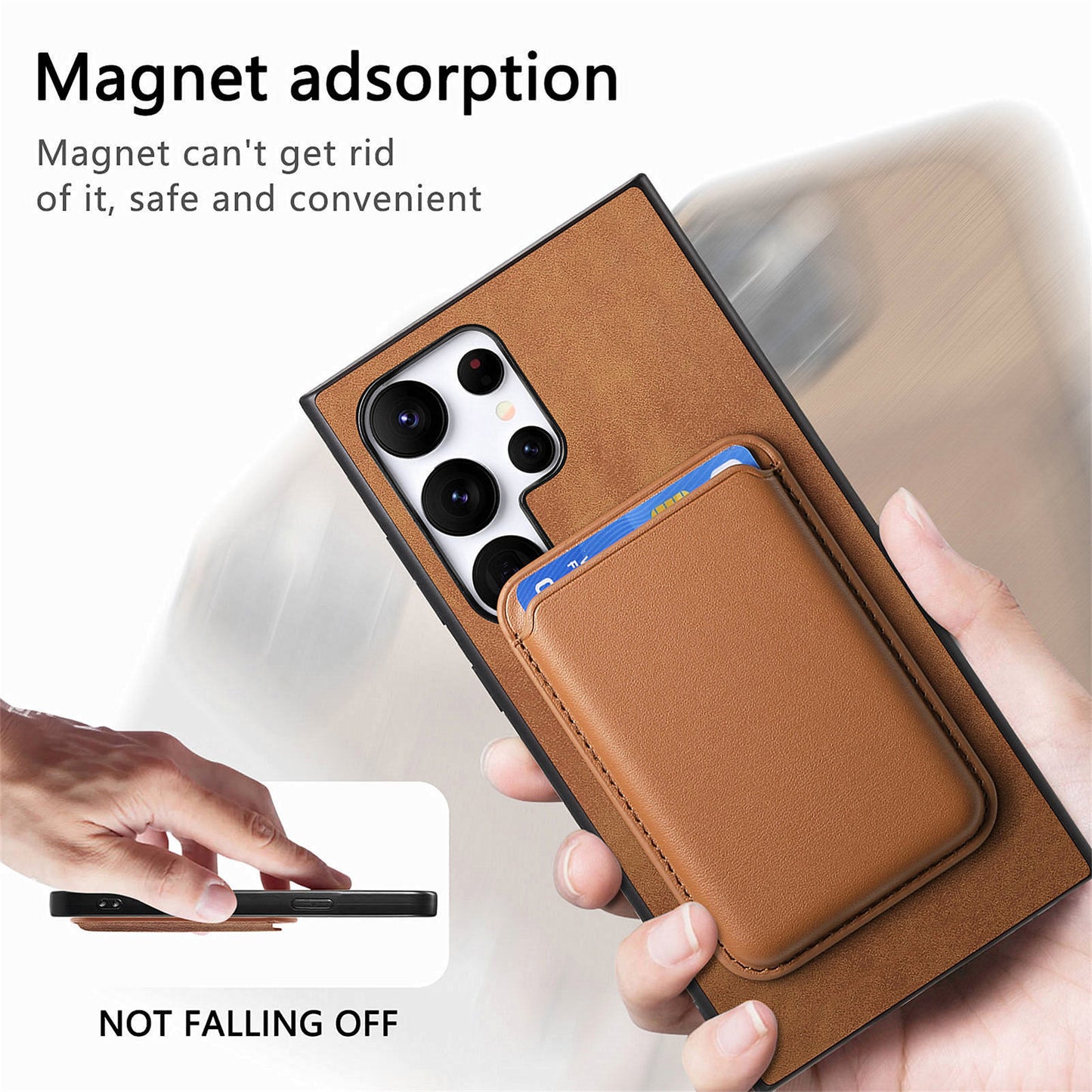 Simple Detachable Magnetic Wallet Phone Case for Samsung Galaxy