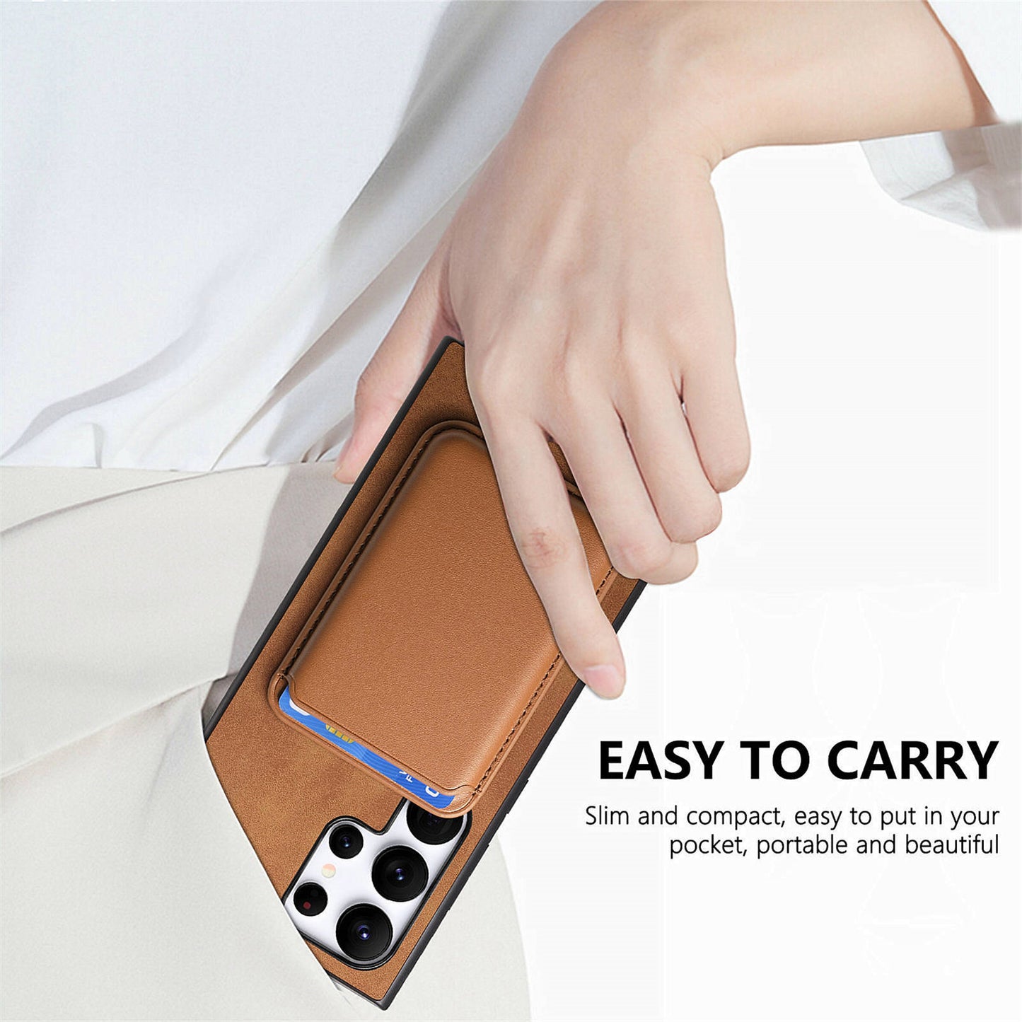 Simple Detachable Magnetic Wallet Phone Case for Samsung Galaxy