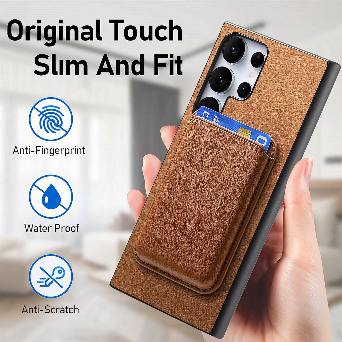 Simple Detachable Magnetic Wallet Phone Case for Samsung Galaxy