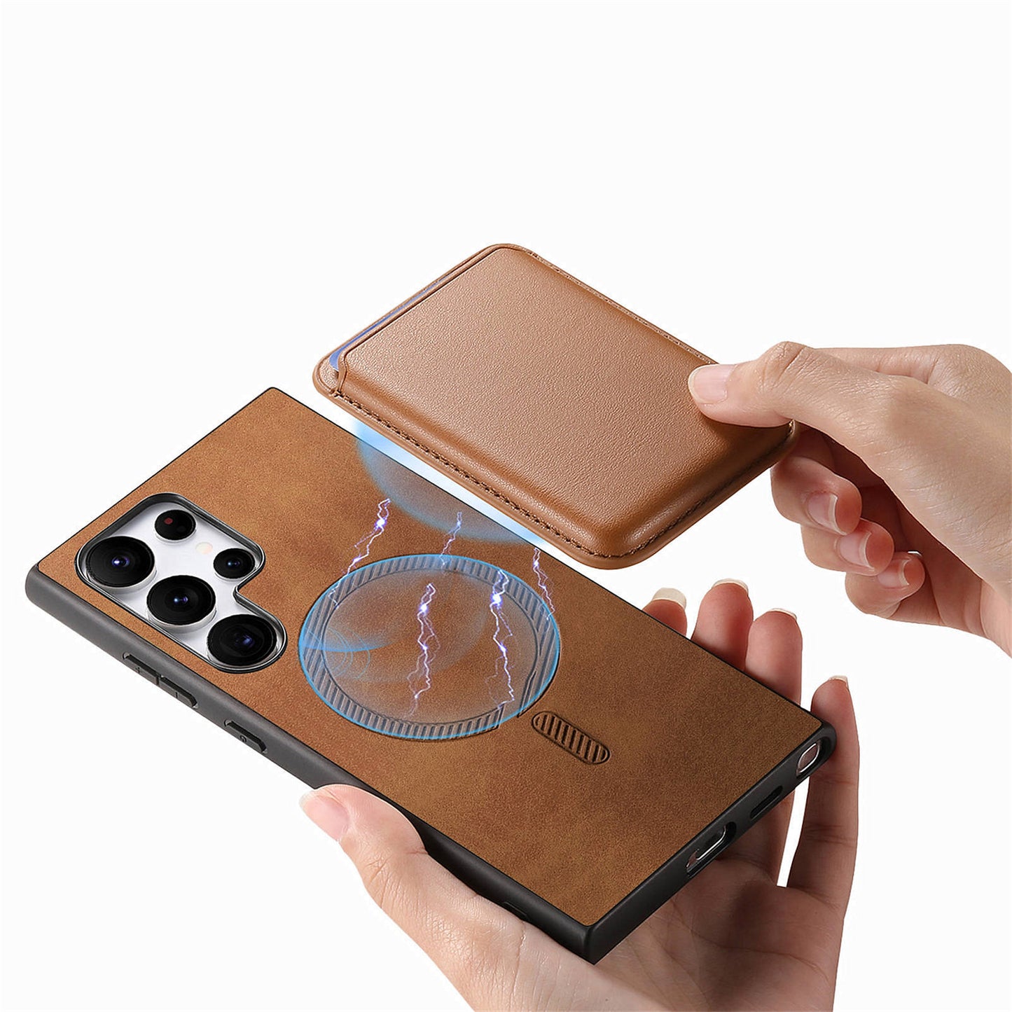 Simple Detachable Magnetic Wallet Phone Case for Samsung Galaxy