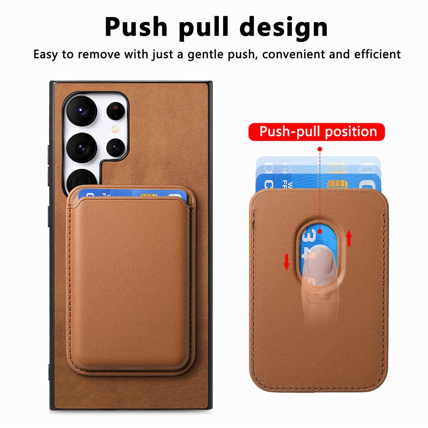 Simple Detachable Magnetic Wallet Phone Case for Samsung Galaxy