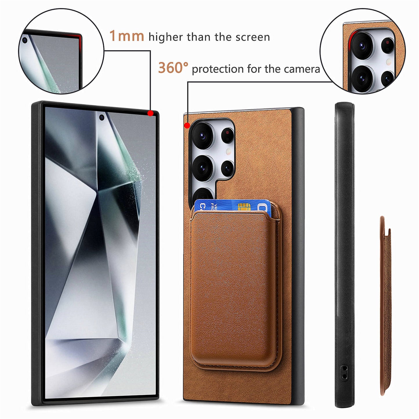 Simple Detachable Magnetic Wallet Phone Case for Samsung Galaxy