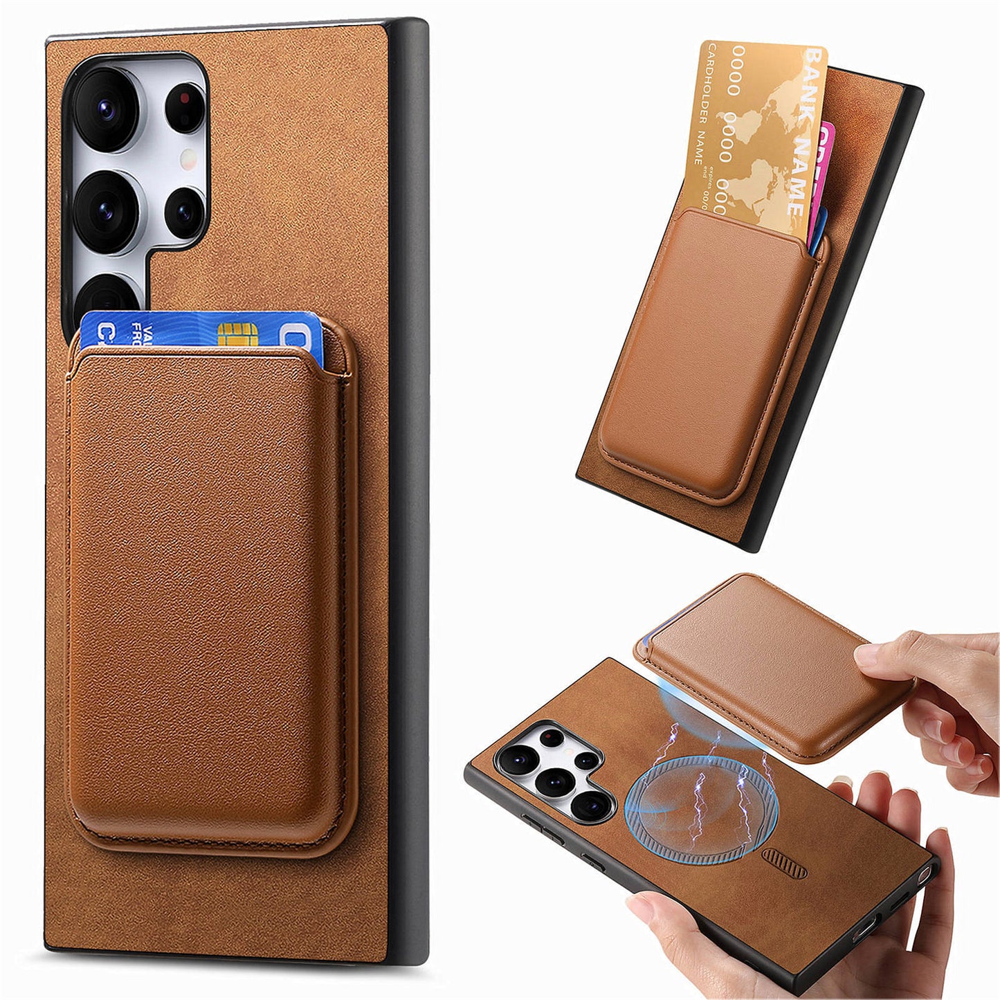 Simple Detachable Magnetic Wallet Phone Case for Samsung Galaxy