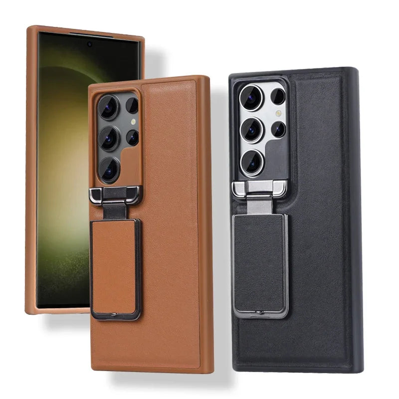 Business Leather Camera Lens Protective Phone Case