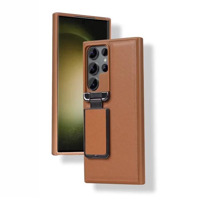 Business Leather Camera Lens Protective Phone Case