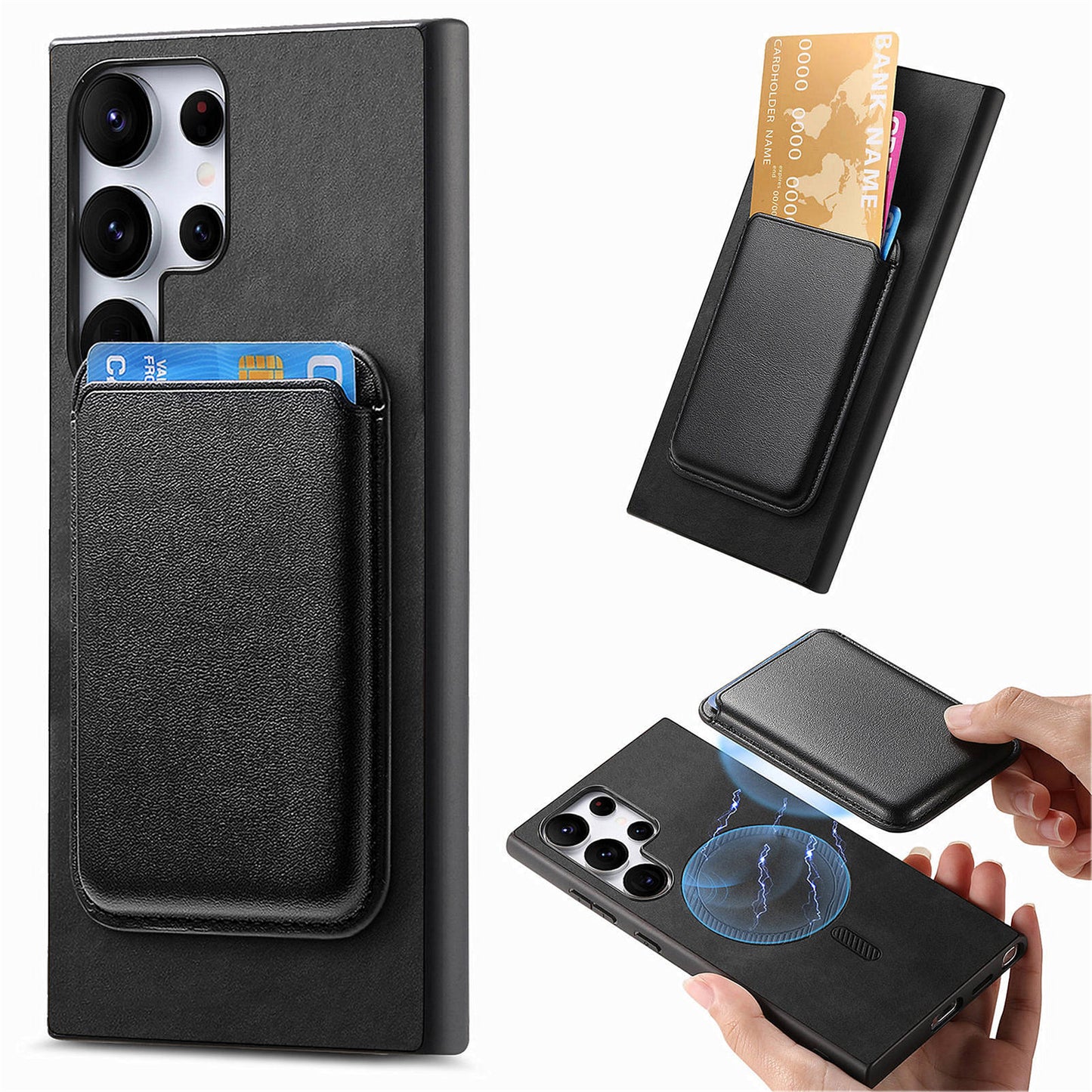 Simple Detachable Magnetic Wallet Phone Case for Samsung Galaxy