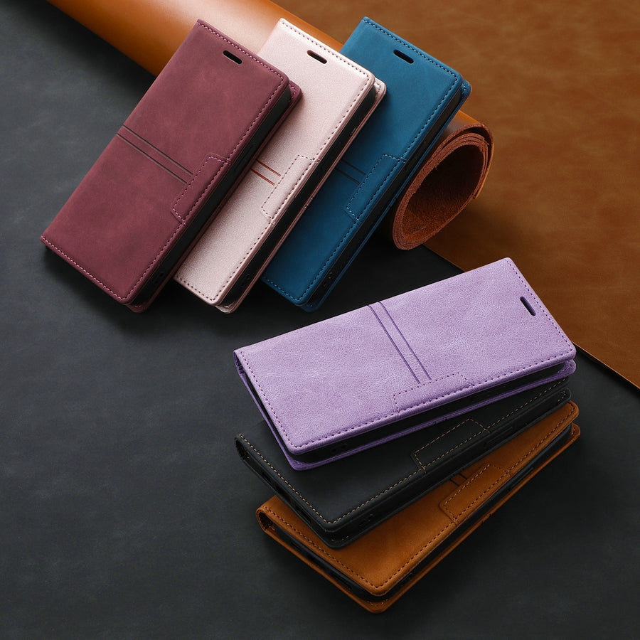 Wallet-style Flip Leather Case for Samsung Galaxy