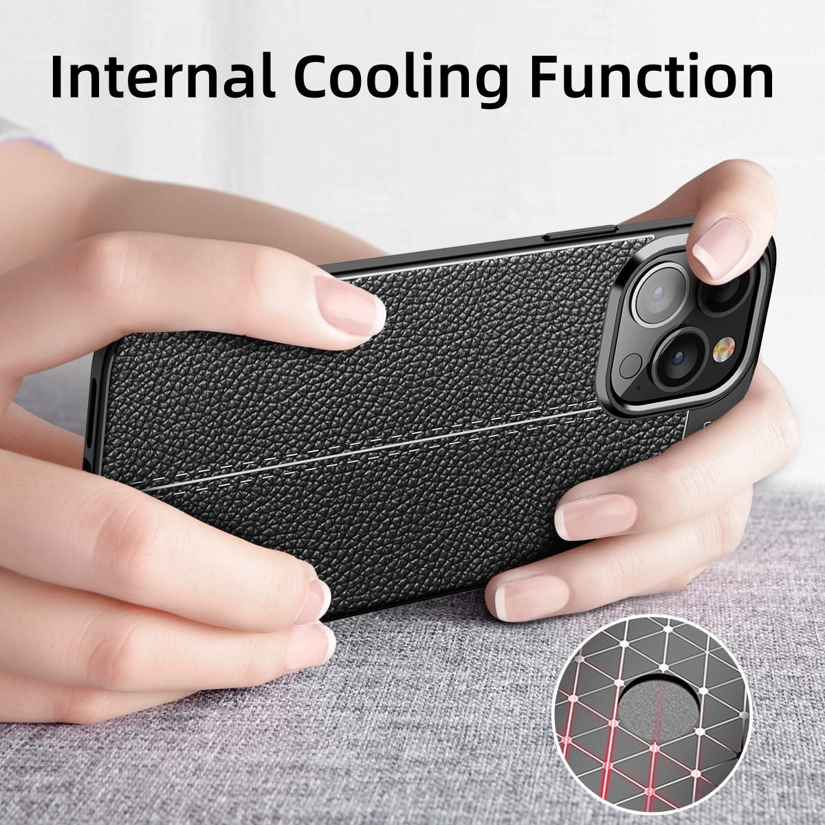 Leather Texture Silicone Case for iPhone