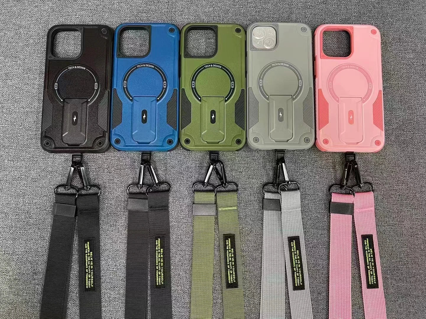 Outdoor Sports Long Strap Crossbody Magnetic Bracket Case for iPhone